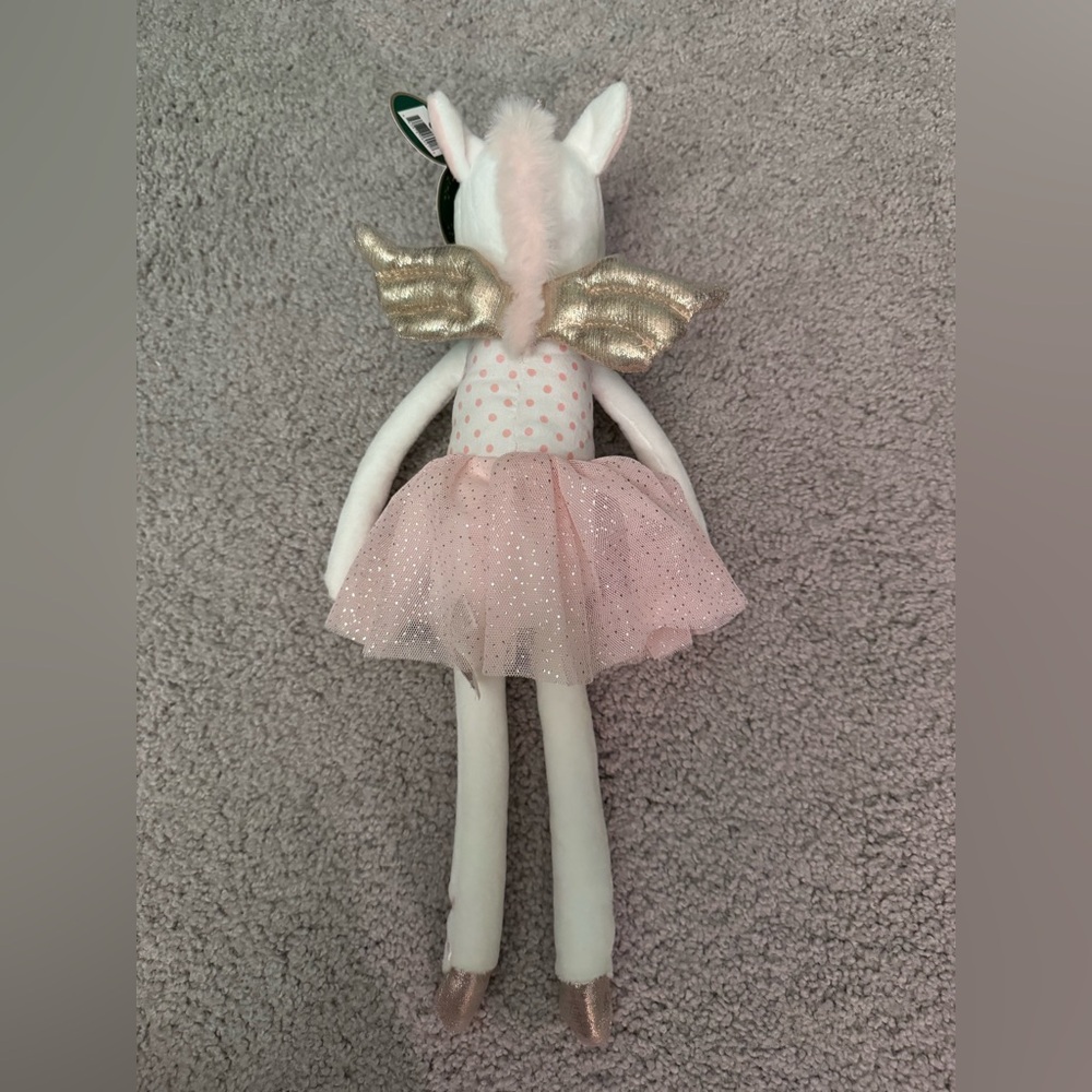 NWT Bearington Tooth Fairy Unicorn “Twinkles” Plush with Chest Pocket, 15” - Picture 6 of 6